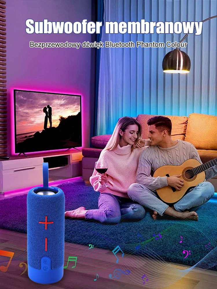 Bezprzewodowy zestaw stereo Bluetooth Phantom Colour [subwoofer membranowy]