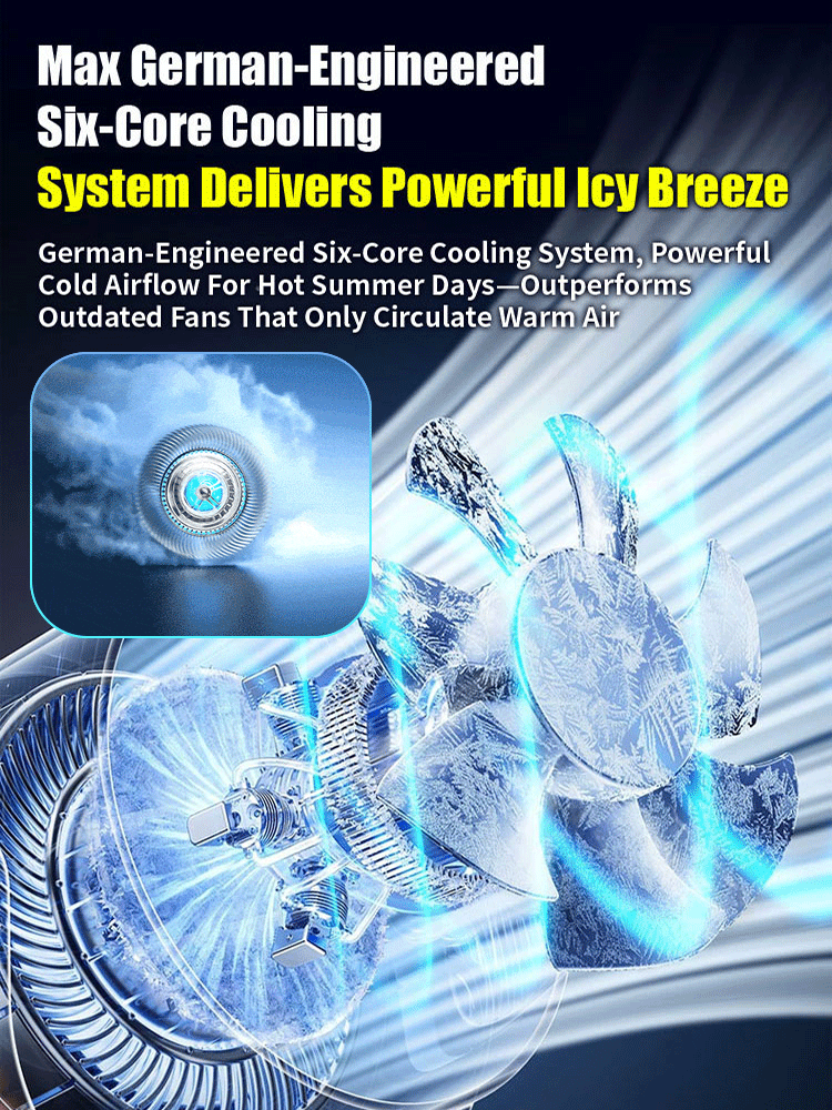 【Comes with a clip, hands-free】Rotatable portable ice pack fan