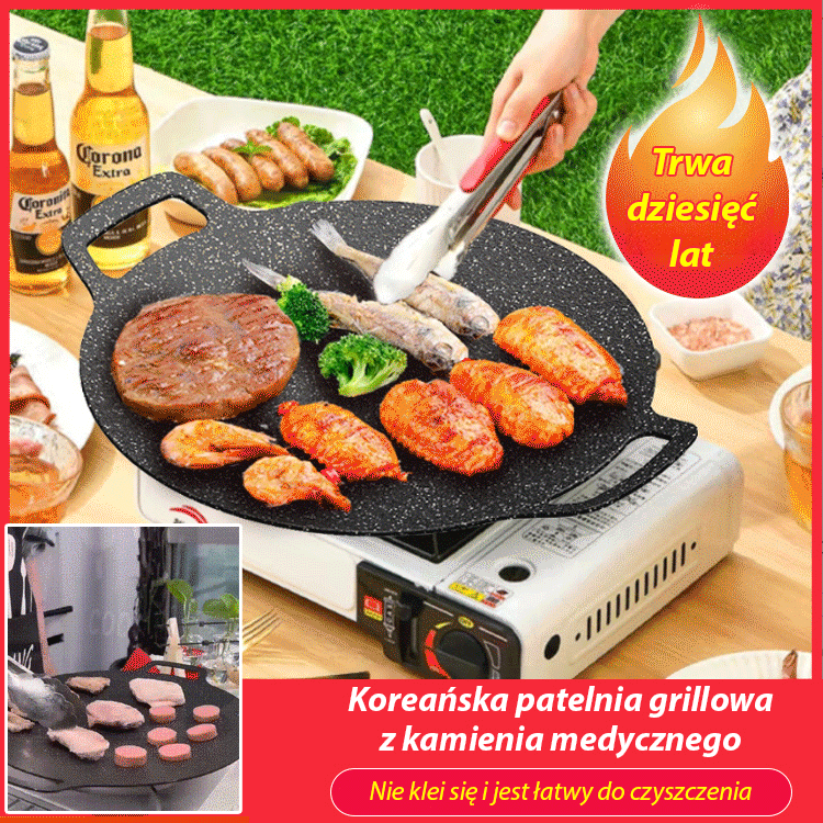 Przenośna zewnętrzna patelnia grillowa z kamienia Maifan.