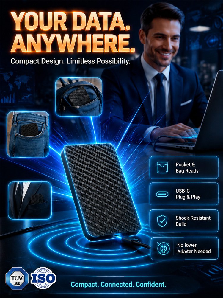 【German Tech at Factory Cost ＆10-Year Replacement Warranty】128TB Ultra-Fast Waterproof SSD