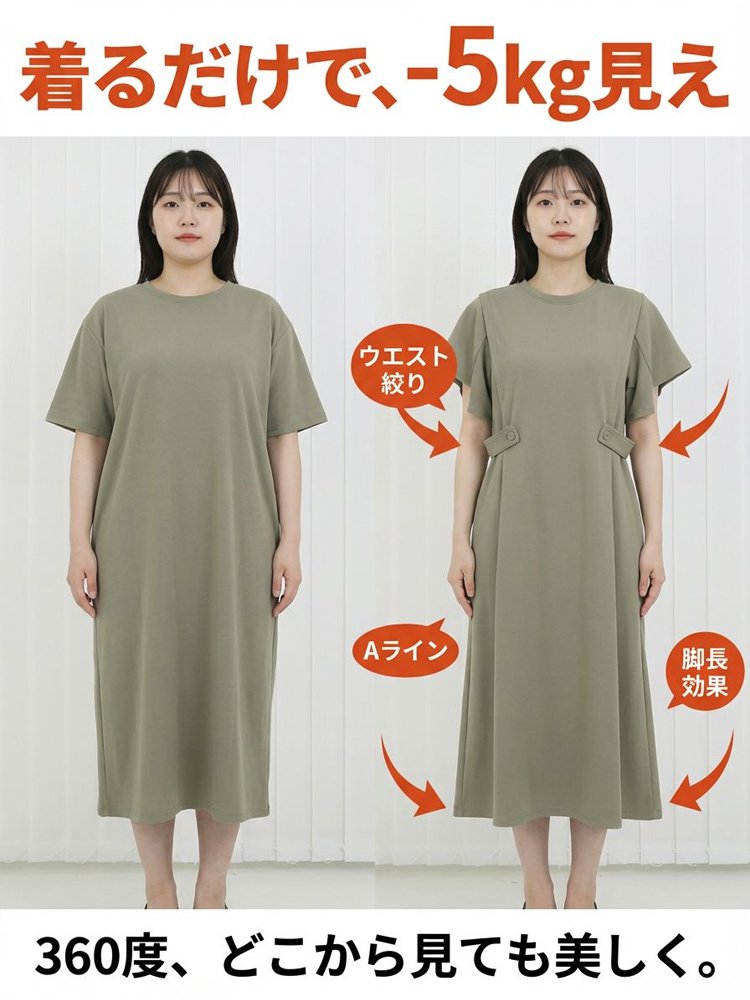 大人可愛いゆったりワンピース