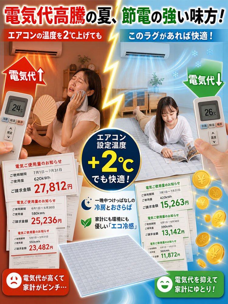 接触冷感・丸洗いOKの滑り止めマット、2点目半額、先着100名様限定