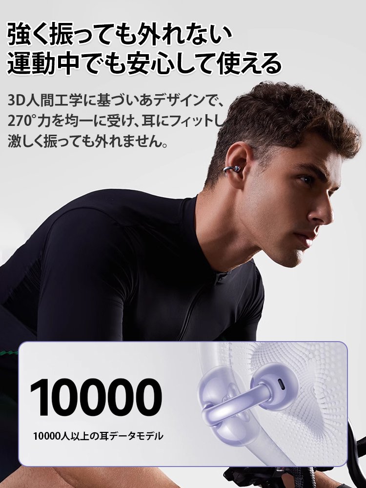 クリップ式骨伝導Bluetoothイヤホン