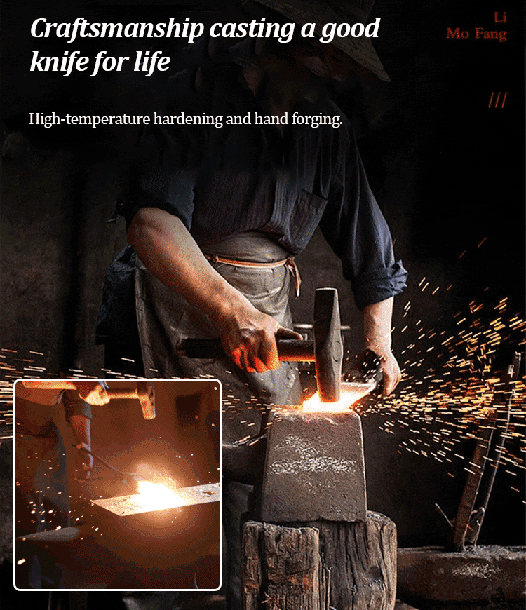 Dragon Phoenix Double Edged Kitchen Knife