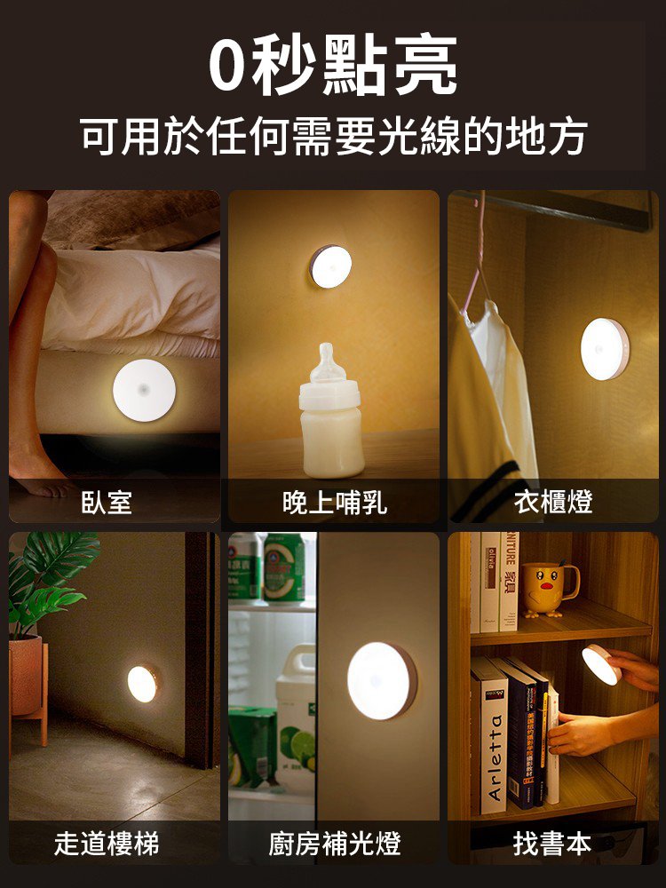 【2折熱賣好物，讓起夜不在摸黑~】人體感應磁吸小夜燈
