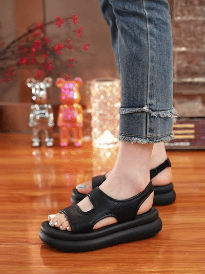 本革厚底サンダル