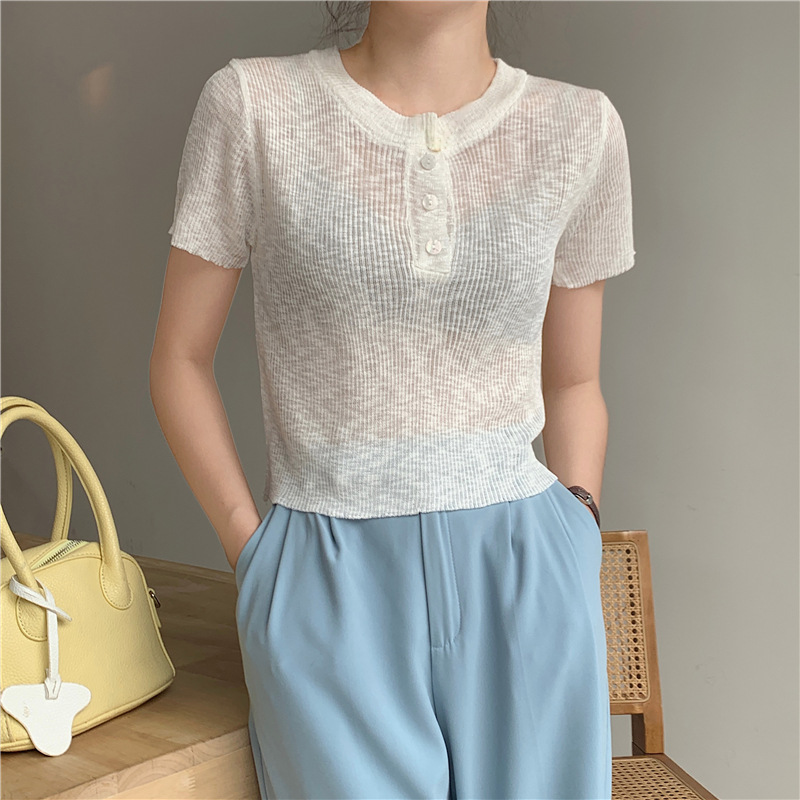 여성 봄, 여름 리넨 스웨터