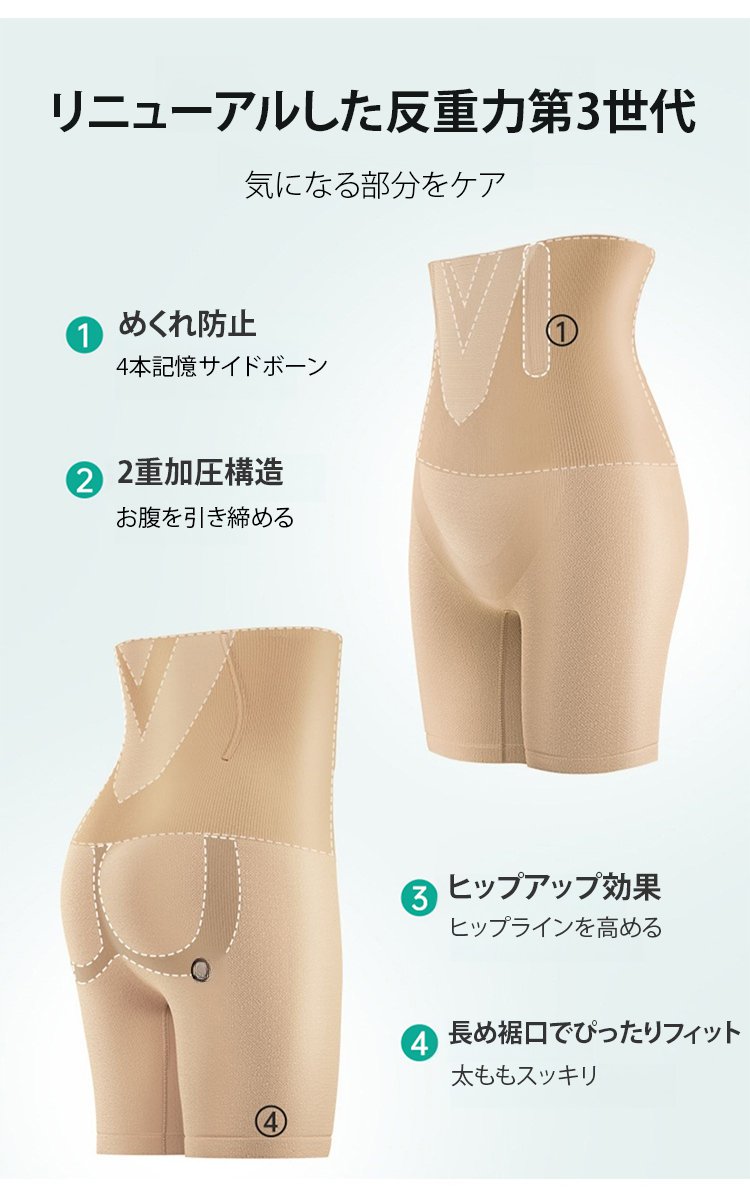 ガードルのシームレスなデザイン詳細