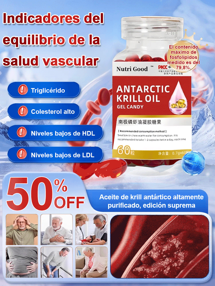 Gelatina de aceite de kril antártico al 99,99% para desobstrucción