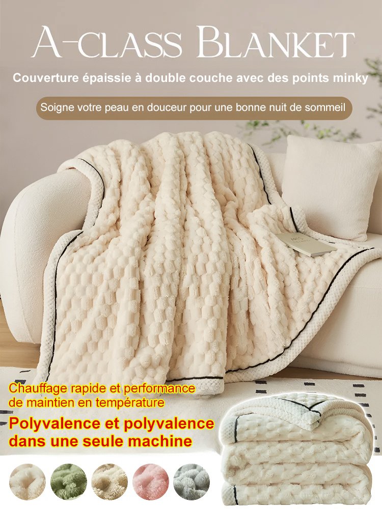 Couverture épaissie à double couche avec des points minky 