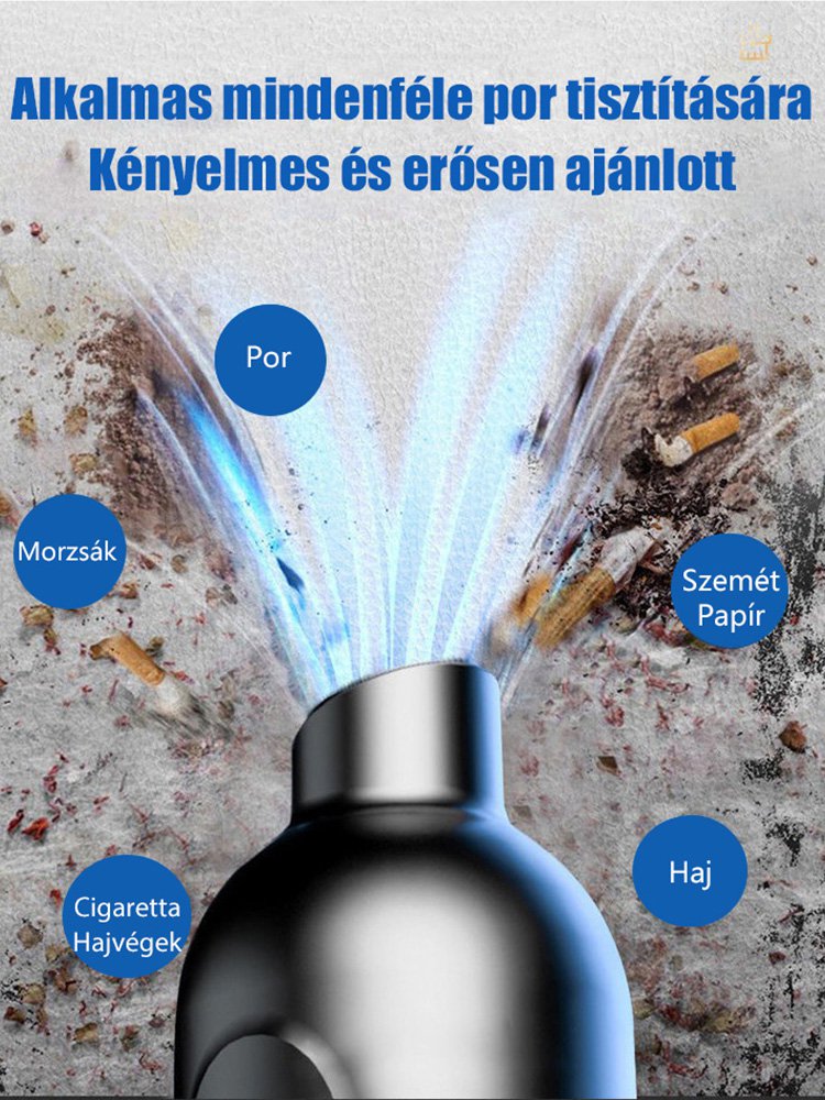 Hordozható vezeték nélküli porszívó eltávolítja 