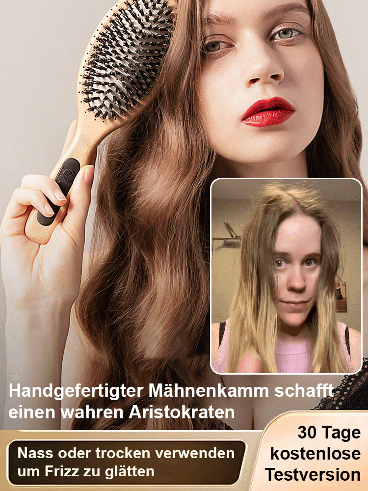 【Jedes kleine Accessoire mit Raffinesse für Frauen】Holz-Luftkissenbürste mit Borsten