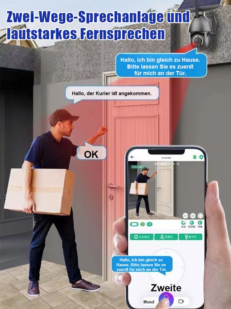 Handy-Fernbedienung Ultra-HD Vollfarb-Nachtsicht Outdoor-Wasserdichte Solarkamera