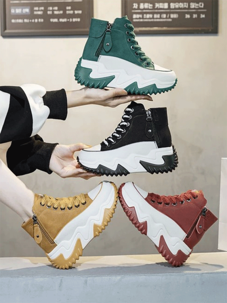 【身長7cmアップ】本革ハイカットスニーカー