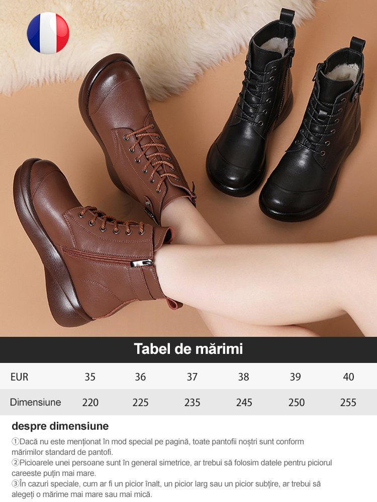 Cizme de iarnă pentru femei din piele de oaie.