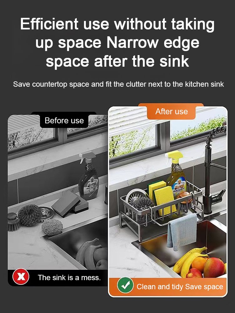 Multi-functional kitchen storage rack sink drainer rack