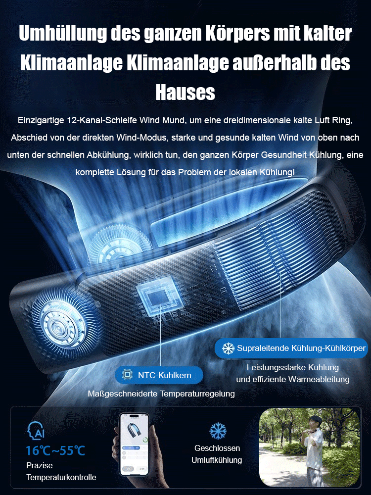 Wandernde Klimaanlage: Neuer hängender, faltbarer Ventilator