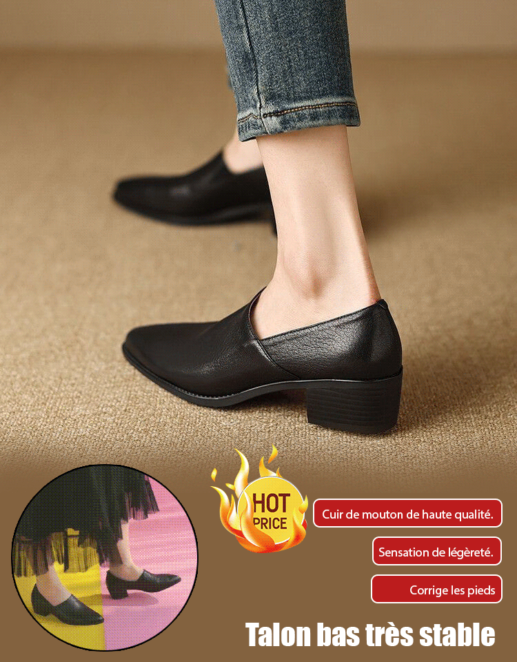 Chaussures vintage à bout pointu en peau d'agneau