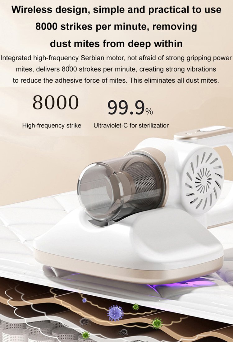 [Wireless vacuuming and mopping] High suction power dust mite removal mopping machine