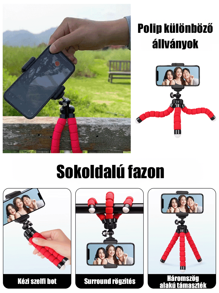 [Fényképészeti eszköz] Octopus lusta mobiltelefon tartó