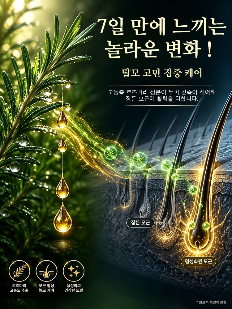 로즈마리 발모 케어 부드러운 헤어 샴푸 세트