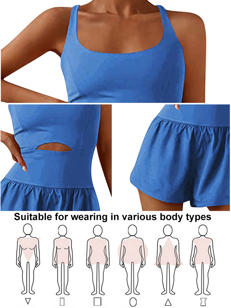 GK - Integrated Beauty Back Double Shoulder Tight jumpsuit