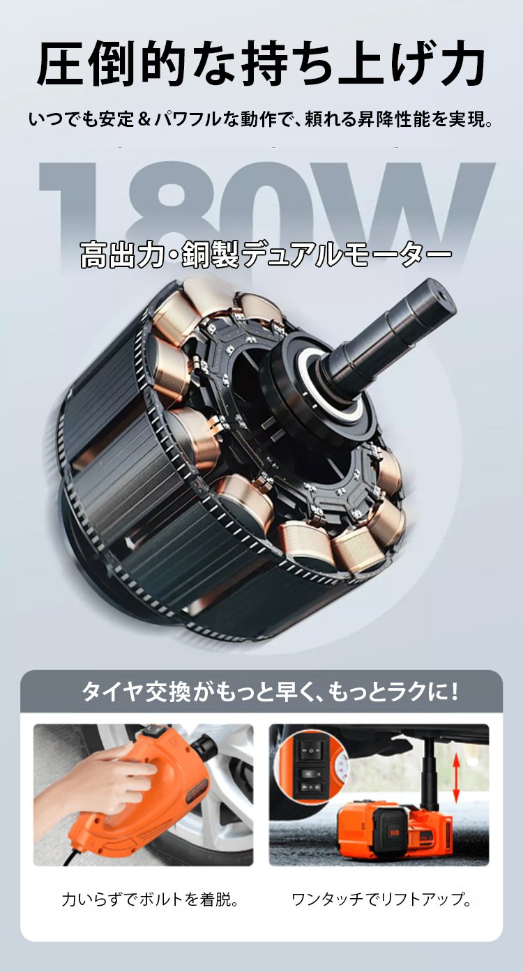 パワフルなリフティング機能を持つ油圧ジャッキ