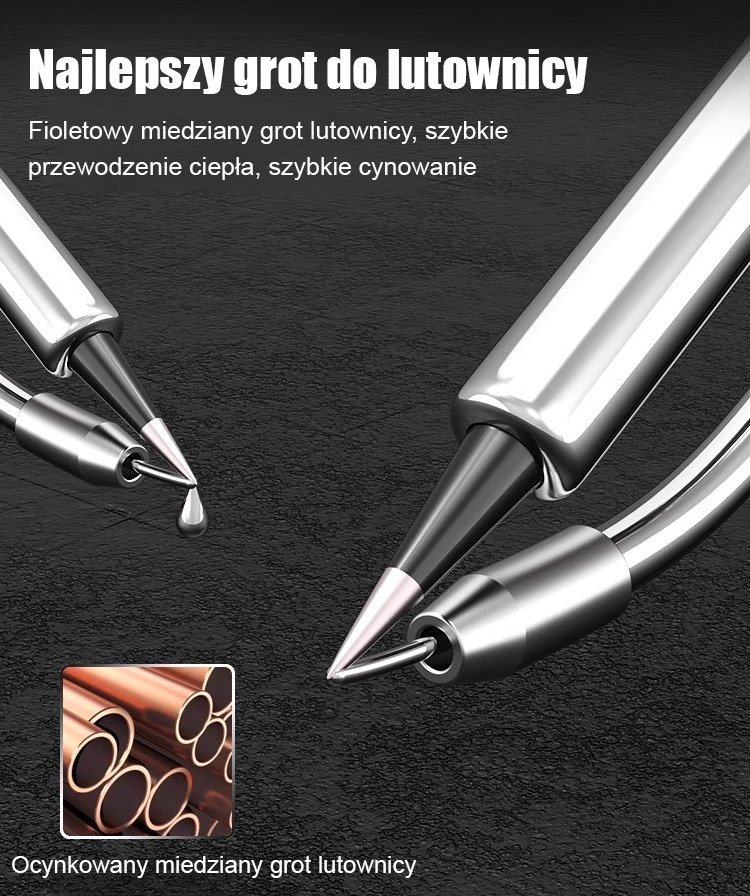 Zestaw lutownicy z podgrzewaniem wewnętrznym, 5 części.