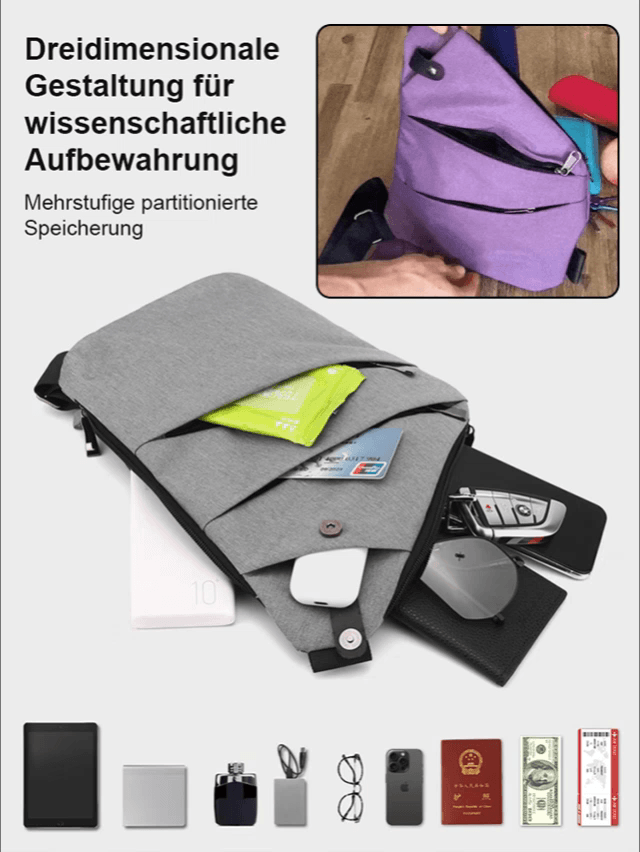 Agenten-Enger, super-unsichtbare, diebstahlsichere Umhängetasche