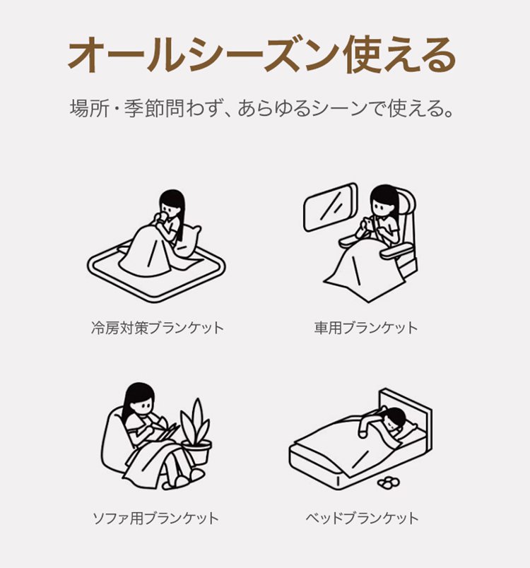 ソファに掛けたもこふわジャカードブランケット