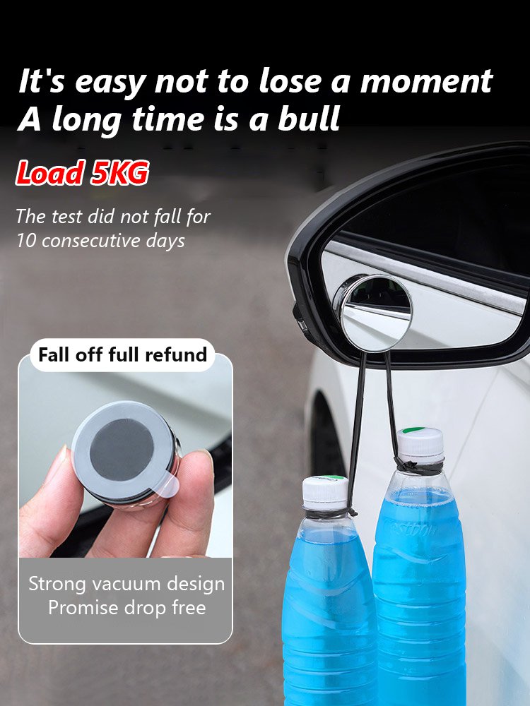 [Adsorb at will without falling off] Nano vacuum suction cup reversing small round mirror