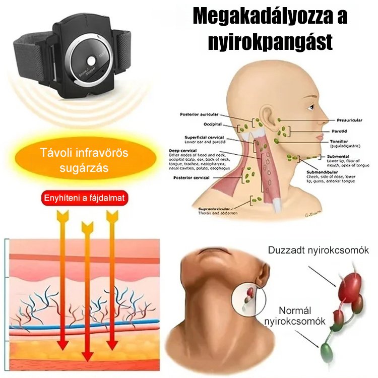 Csuklóra szerelt elektronikus infravörös glükózcsökkentő és horkolásmegállító készülék