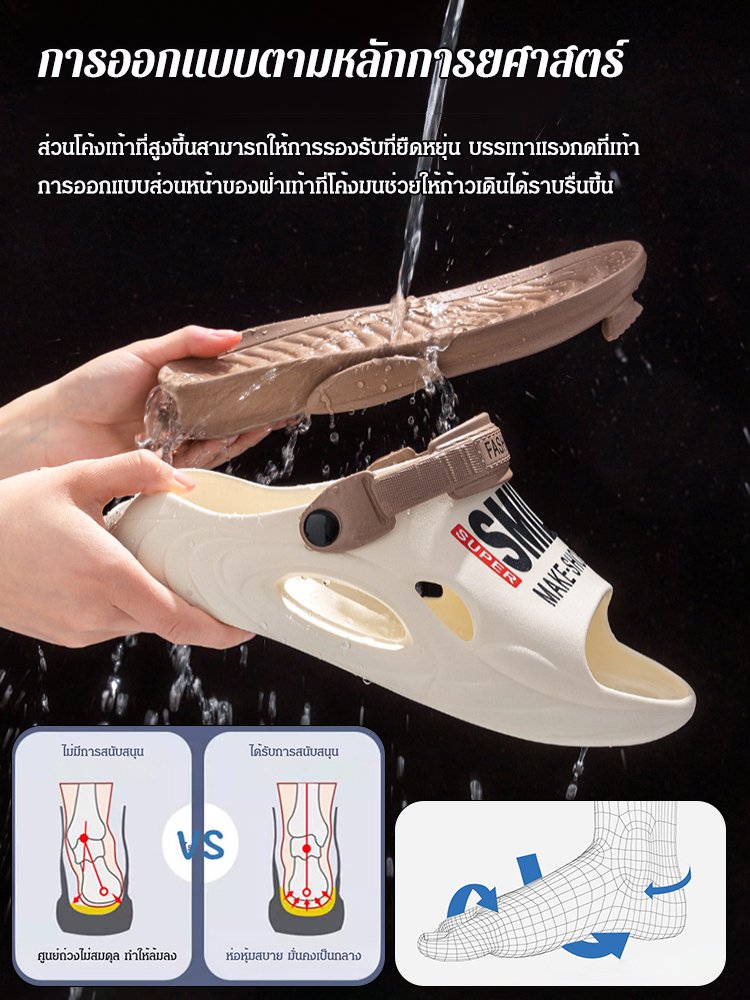 รองเท้าแตะ EVA แฟชั่นสำหรับผู้ชาย กันลื่น ใส่ได้สองแบบ