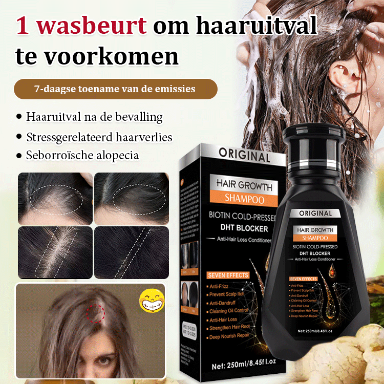 Gember verstevigende en haargroei bevorderende shampoo