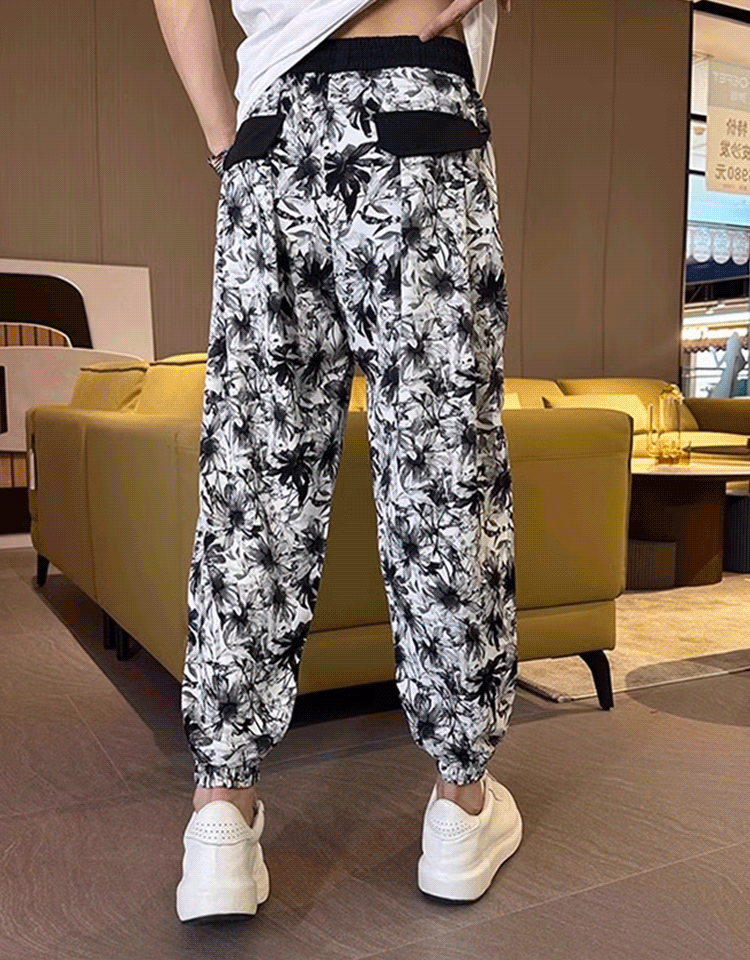 JL-プリント柄アイスシルクパンツ