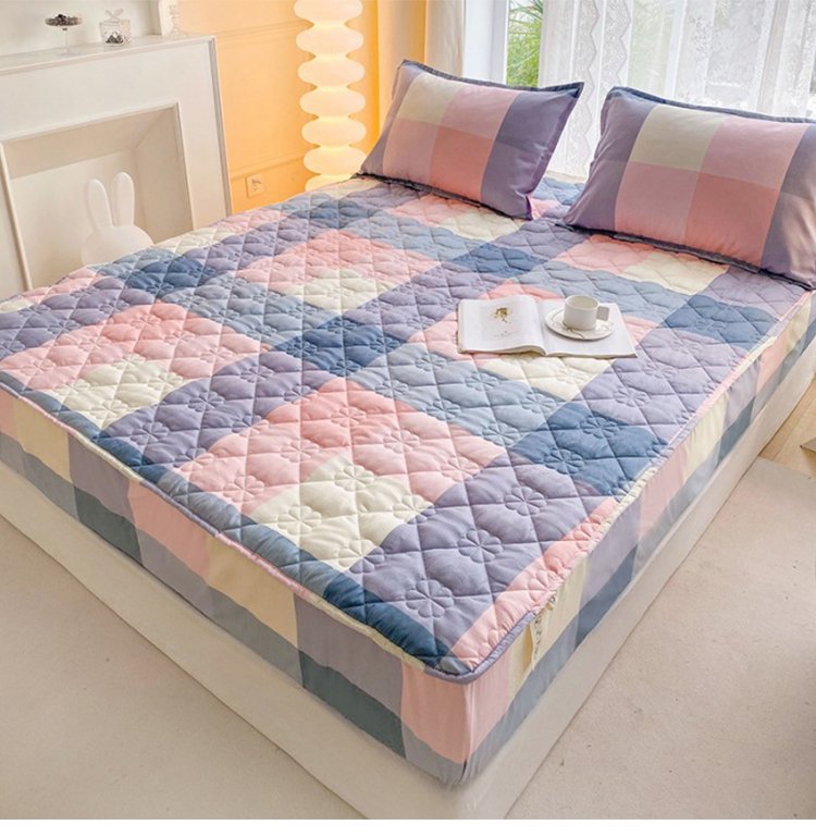 綿100％キルトボックスシーツ