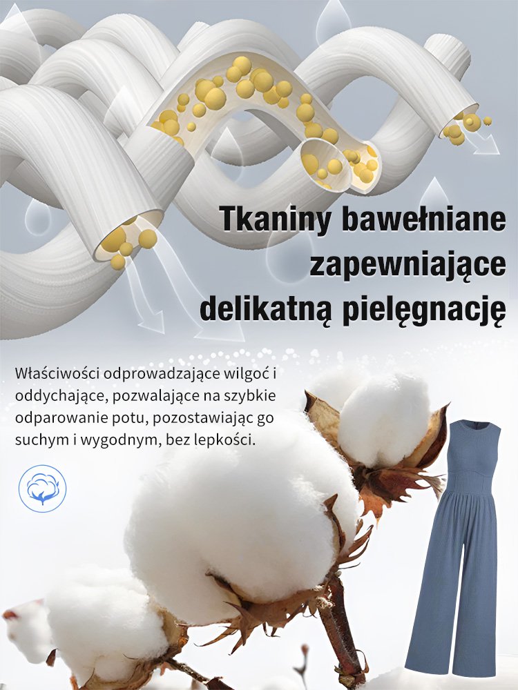 Kombinezon bez rękawów z szerokimi nogawkami