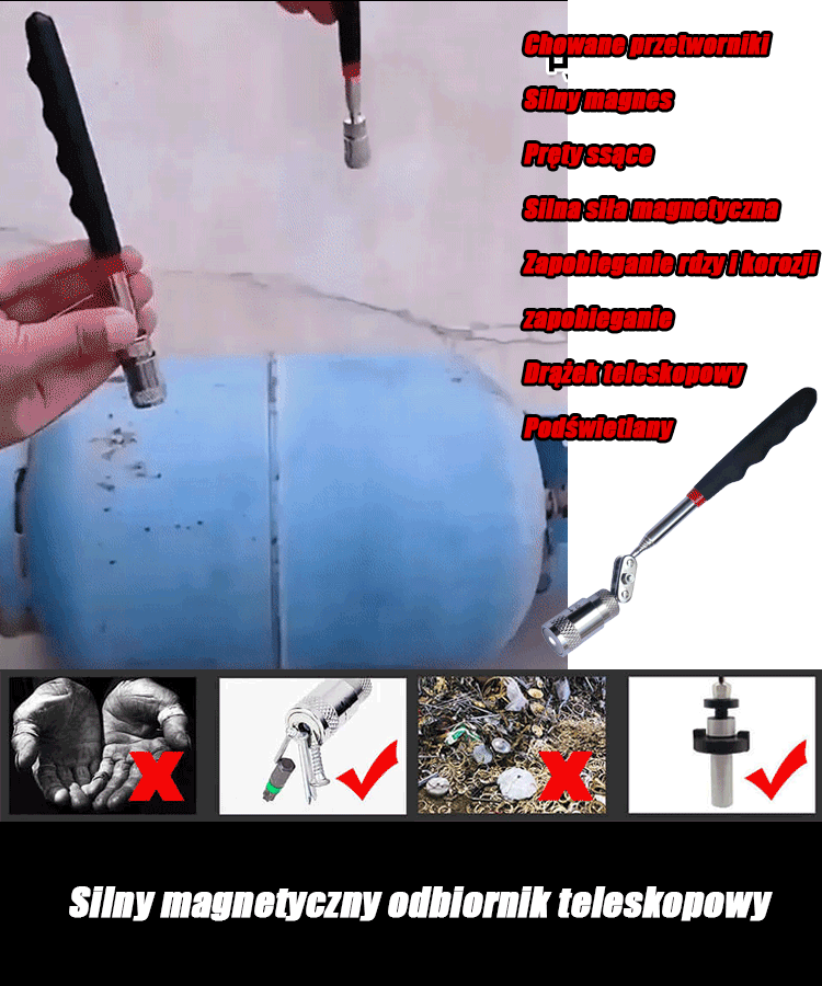 Strong magnetic telescopic pickup