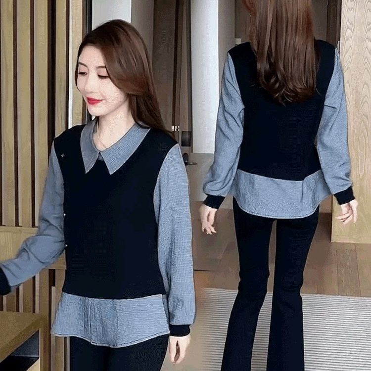 レディースフェイクレイヤードカットソー