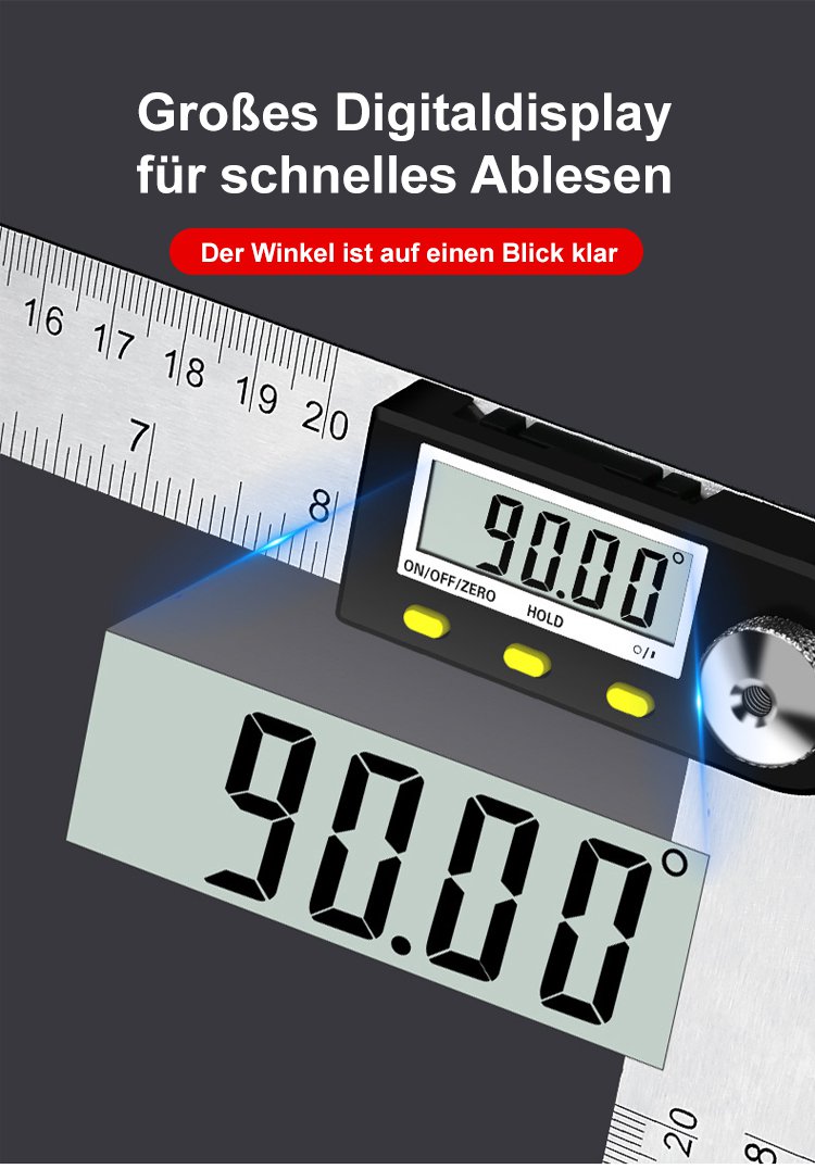 Digitales Winkelmessgerät mit Messbereichsanzeige