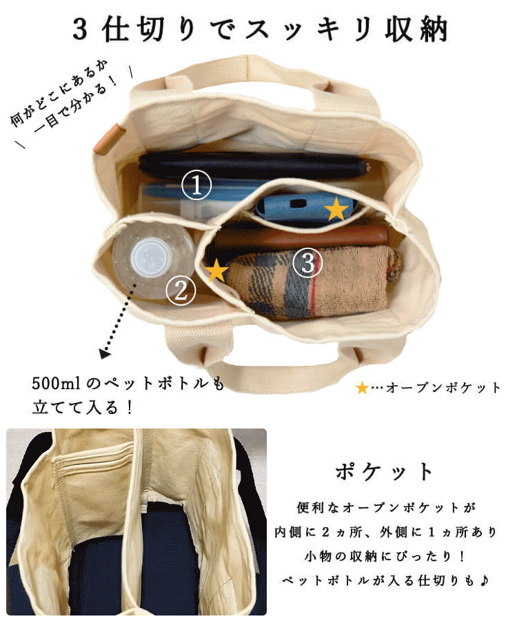 キャンバスミニトート