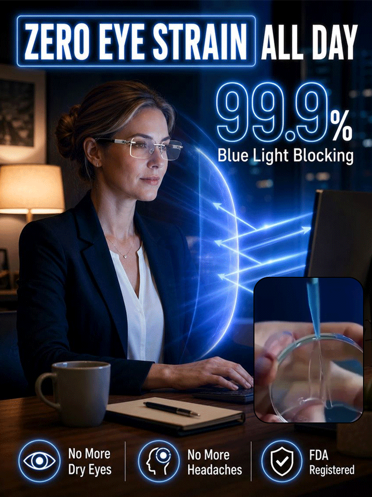 [Aerospace-grade titanium finish] Diamond-cut anti-blue light reading glasses