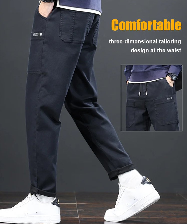 men's six pocket work casual pants