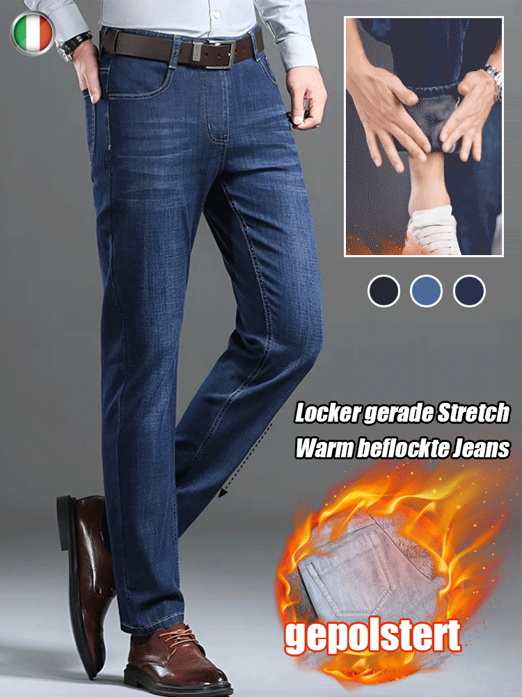 Entspannte Straight Stretch Warm Jeans