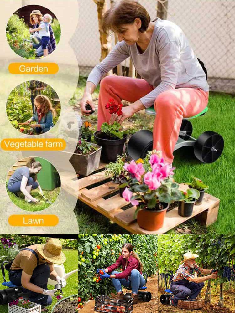 360-degree rotating and lifting garden work chair