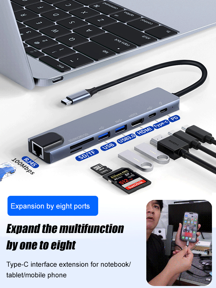 8-in-1 Multi-Interface Docking Converter