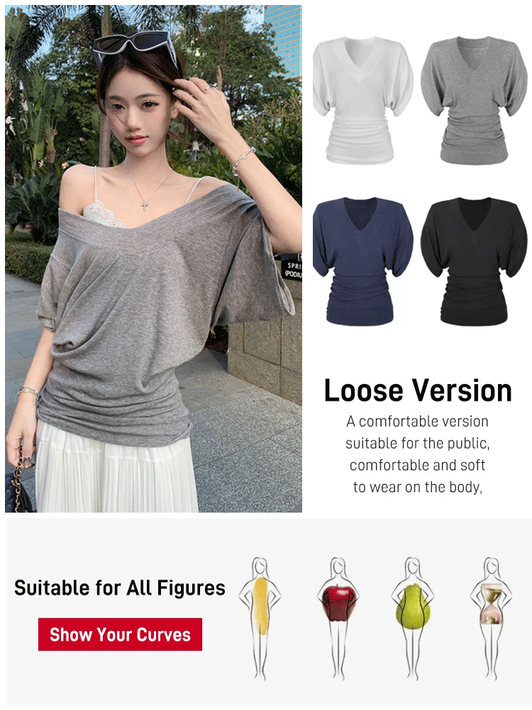 Slouchy Batwing Sleeve Blouse