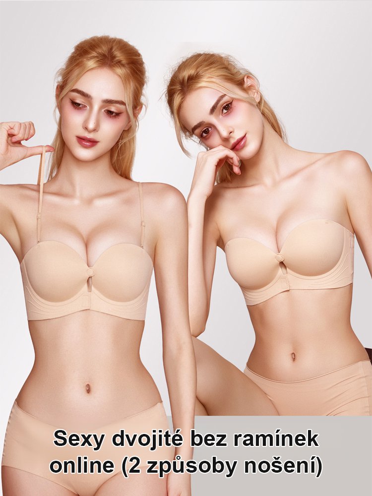 Podprsenka s odnímatelnými ramínky, pro menší prsa, s předním zapínáním proti sklouznutí, neviditeln