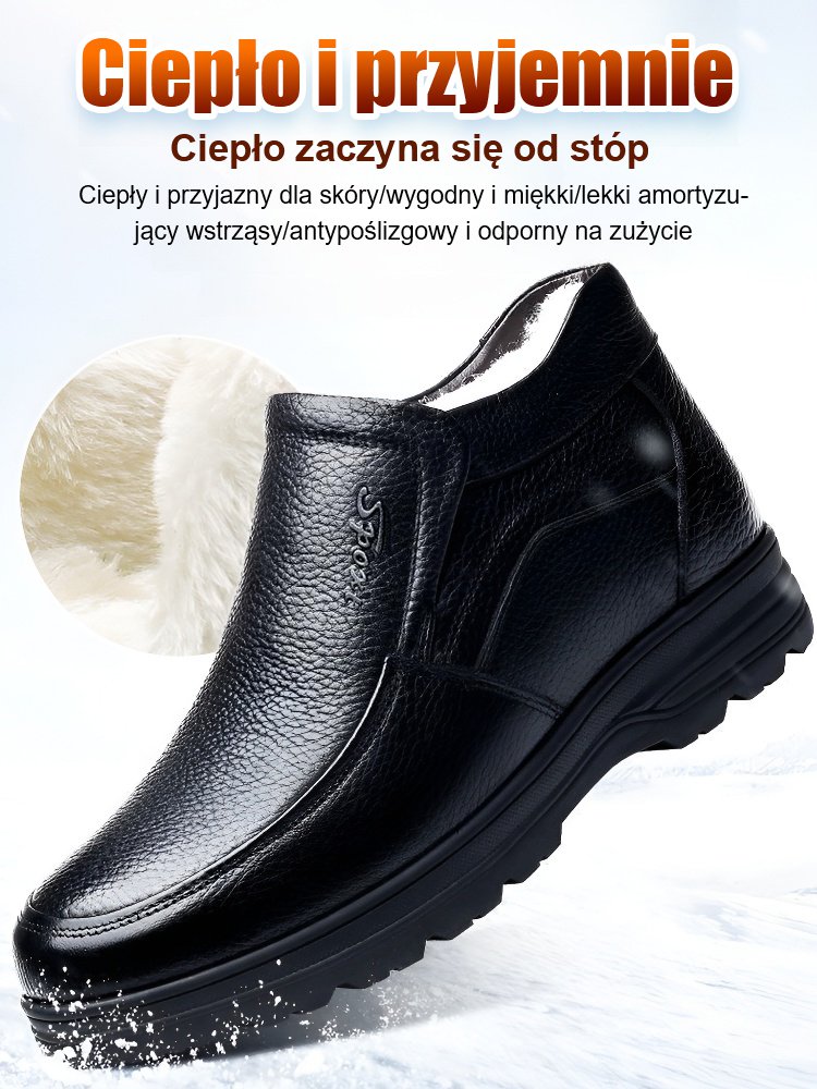 Męskie bawełniane buty z prawdziwej skóry wełnianej