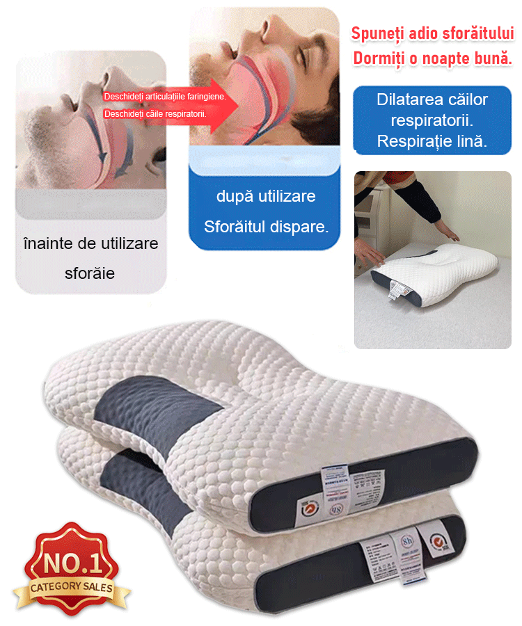 Pernă de masaj și relaxare a gâtului pentru un somn mai bun